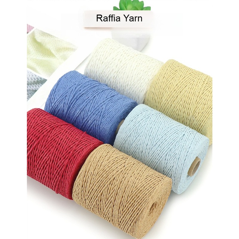 Crochet Bag Raffia - 150g Plain 2 Ply Raffia Yarn
