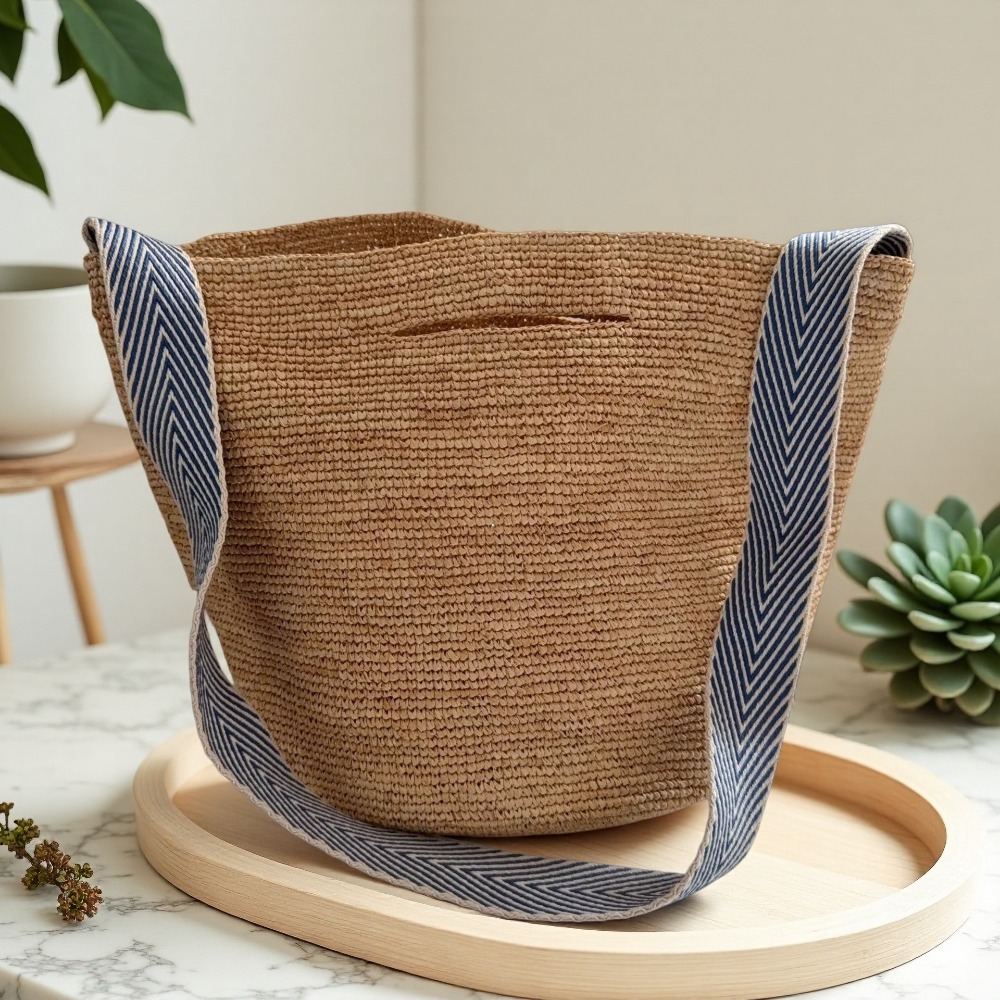 Crochet Bag Raffia - New Raffia Rainbow Bucket Bag Column