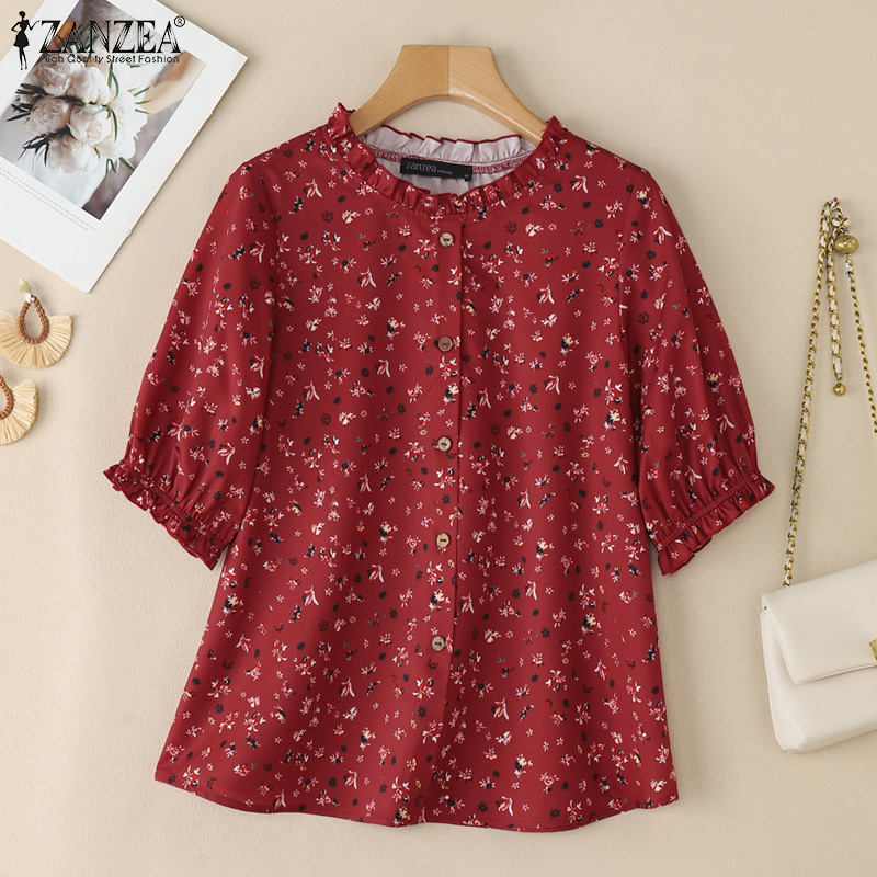 Romper Floral Print - 2026 ZANZEA Summer Floral Printed Blouse