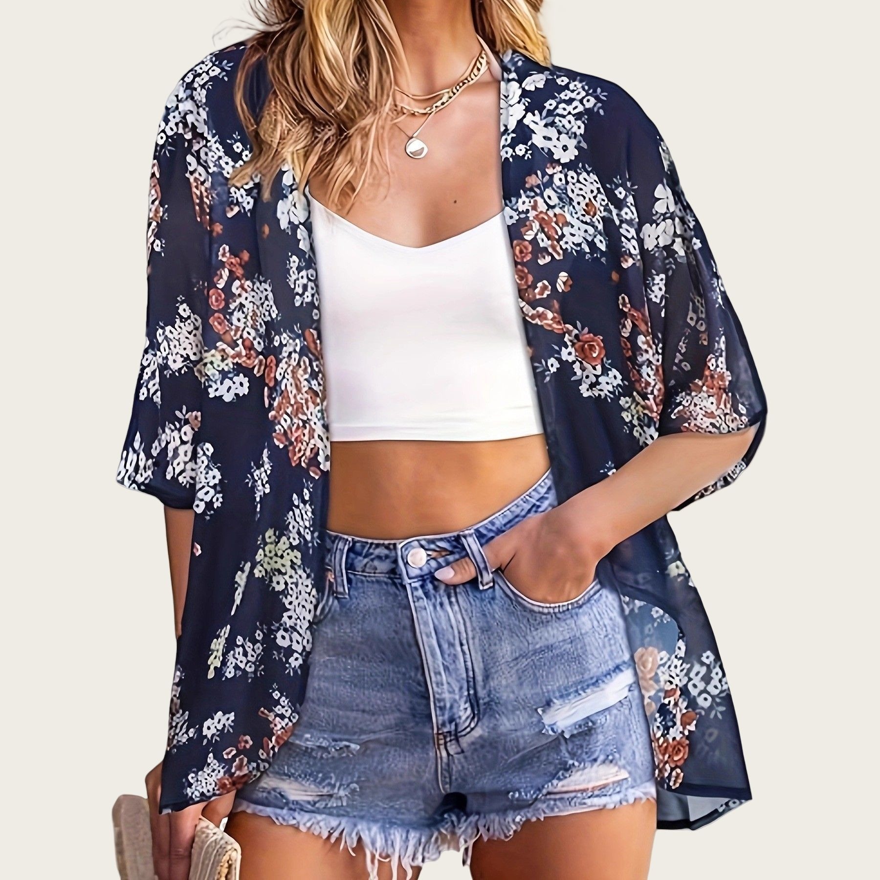 Swimsuit Woman 2025 Kimono Car - огляд і ціна Kimono Sheer Floral