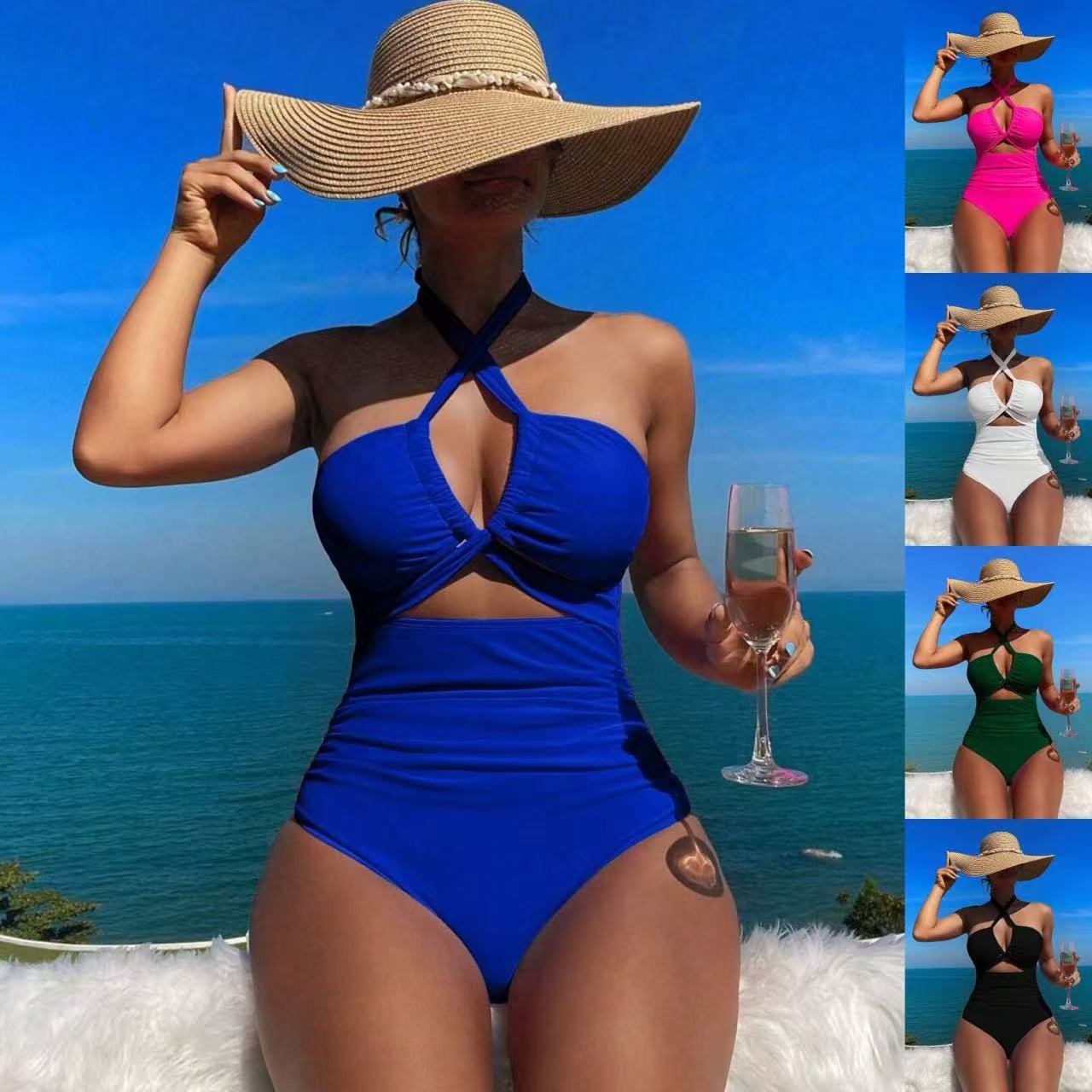 Women Swimsuit Halter Neck Sol - огляд і ціна Swimsuit Bikini Ruched