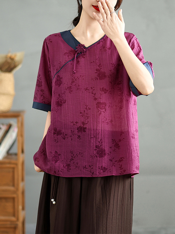 Chinese Floral Print Linen Sil - огляд і ціна Linen Pant Wide