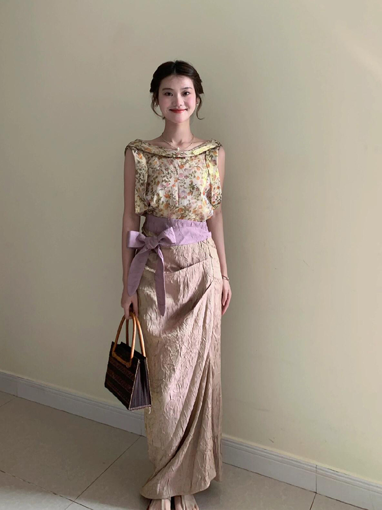 XZY Vintage Floral Sleeveless  - огляд і ціна Midi Skirt Floral