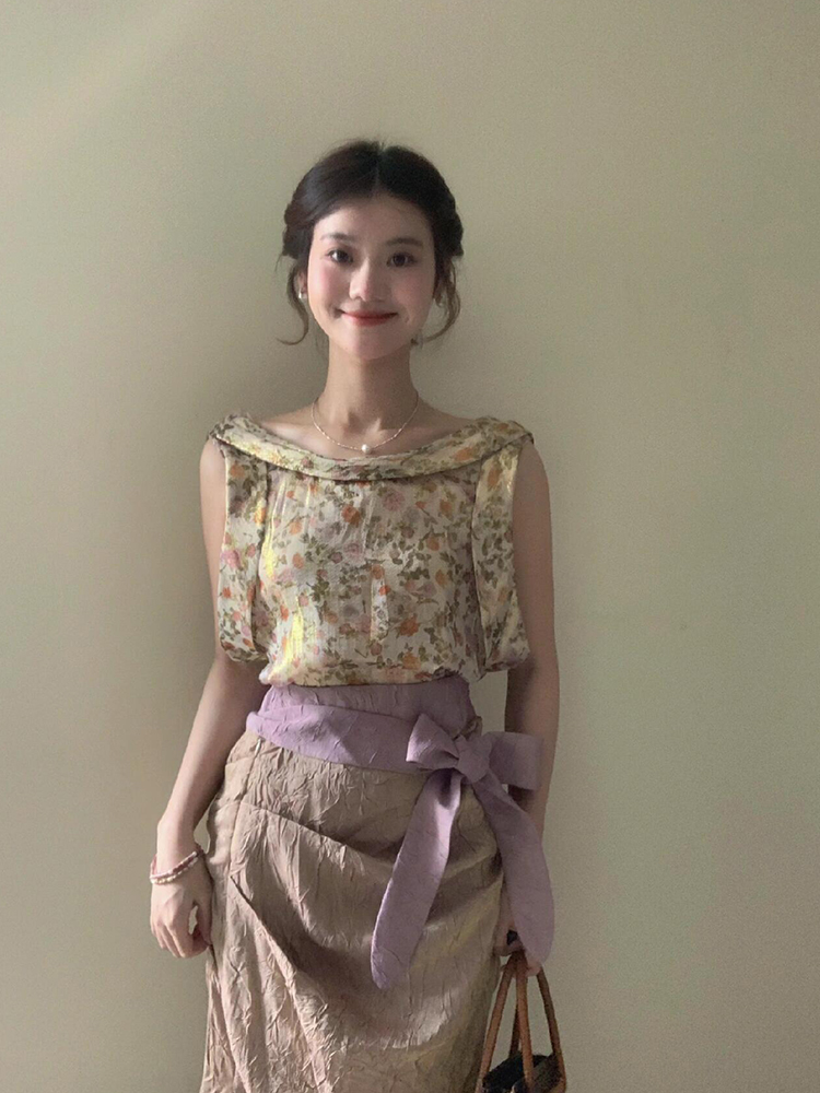 XZY Vintage Floral Sleeveless  - огляд і ціна Midi Skirt Floral