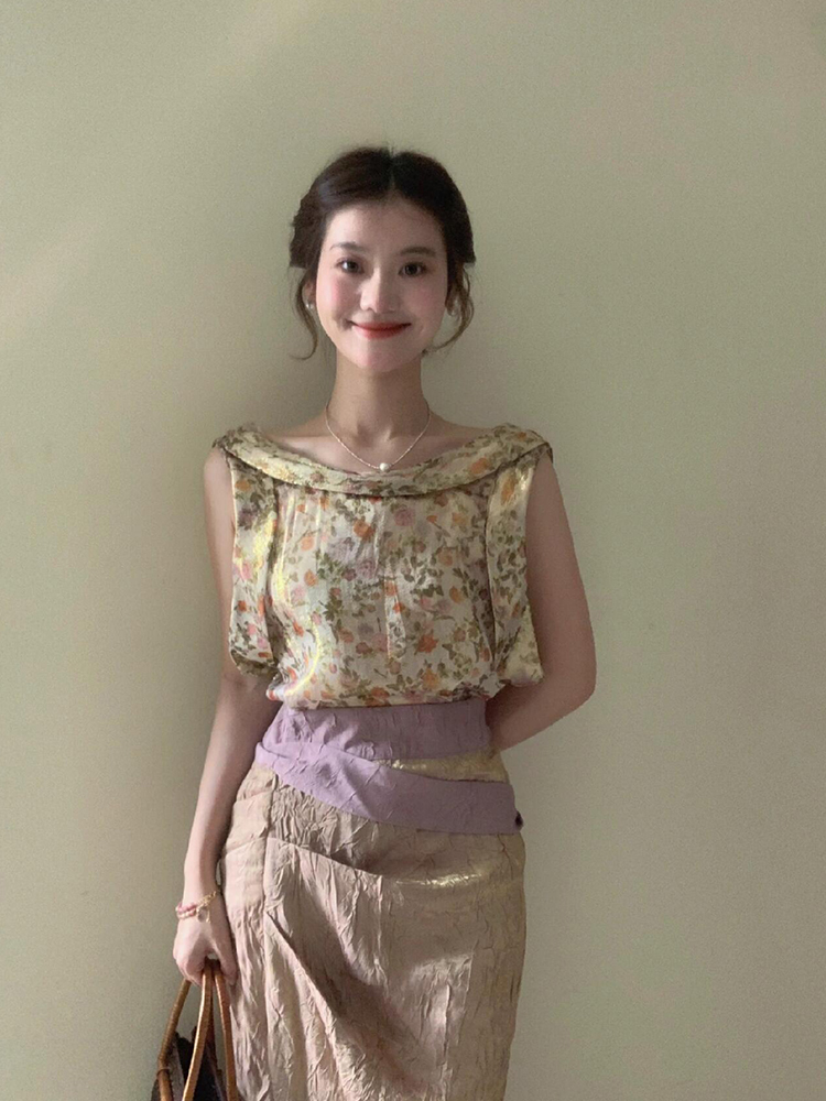 XZY Vintage Floral Sleeveless  - огляд і ціна Midi Skirt Floral