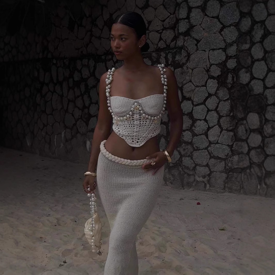 Sexy Beading Crochet Crop Vest - огляд і ціна Crop Top Crochet