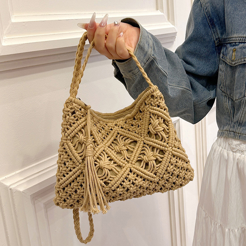 Fashion Woven Hollow Out Shoul - огляд і ціна Crochet Bag Raffia