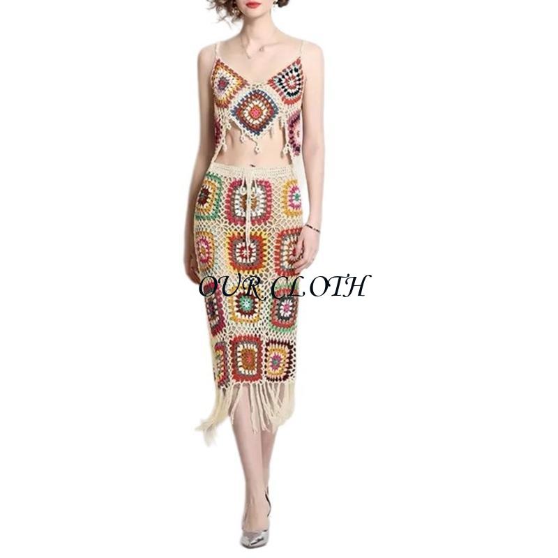Women Beach Crochet Knit Cami  - огляд і ціна Crop Top Crochet