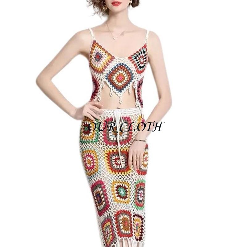 Women Beach Crochet Knit Cami  - огляд і ціна Crop Top Crochet