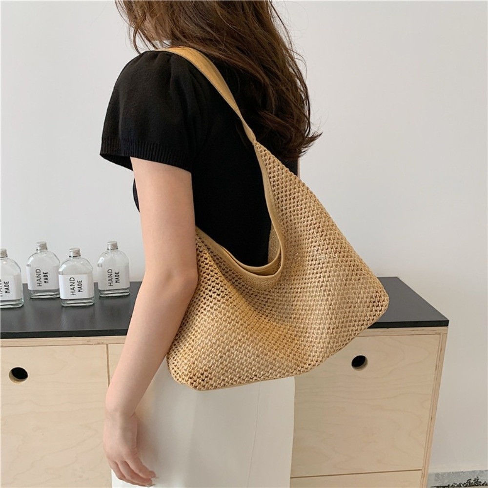 Cute Solid Color Weave Straw B - огляд і ціна Tote Bag Beach