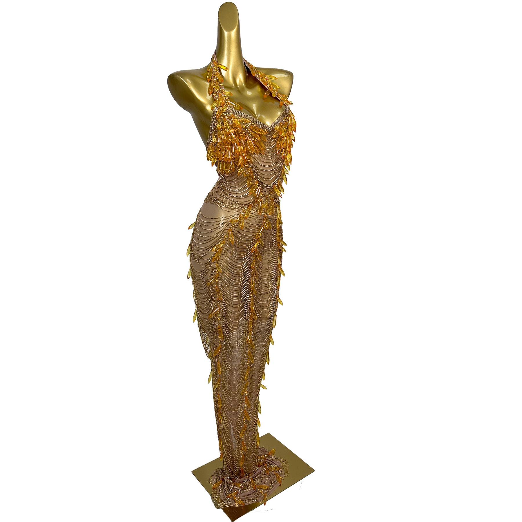 Ailisi Women Luxury Gold Cryst - огляд і ціна Maxi Dress Halter