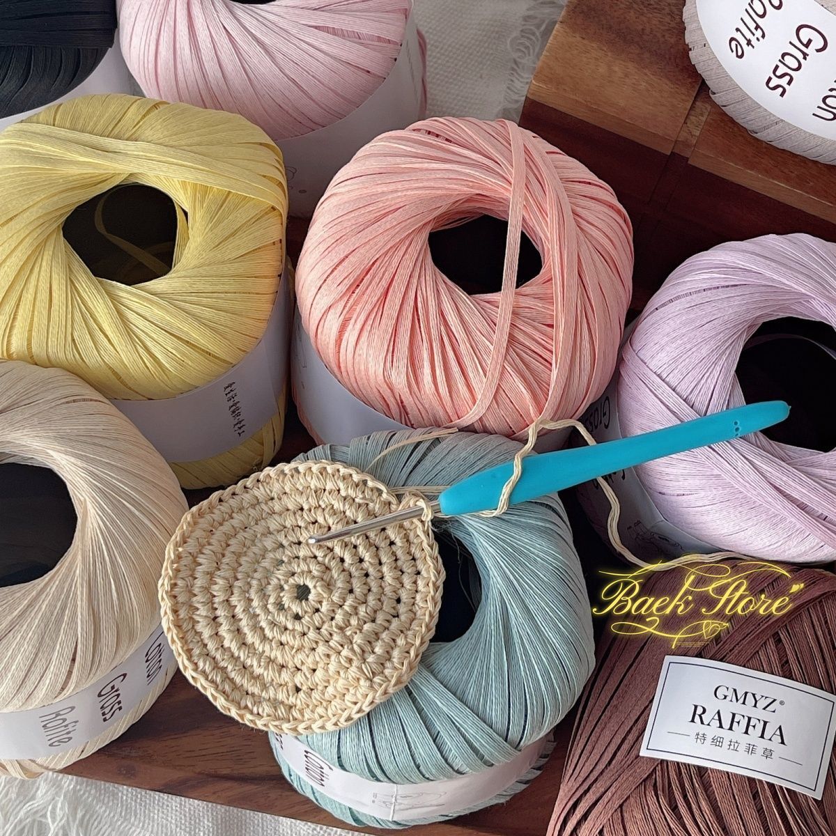 102M/roll Multicolor Raffia Ya - огляд і ціна Crochet Bag Raffia