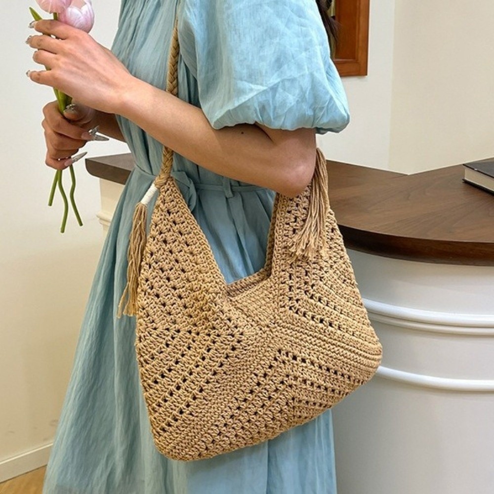 Summer Bohemian Knitted Should - огляд і ціна Tote Bag Beach