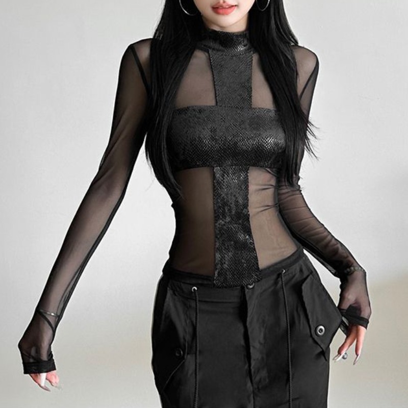 American Style Mesh Long Sleev - огляд і ціна Blouse Off Shoulder
