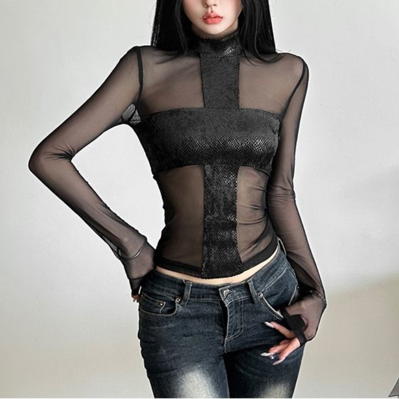 American Style Mesh Long Sleev - огляд і ціна Blouse Off Shoulder