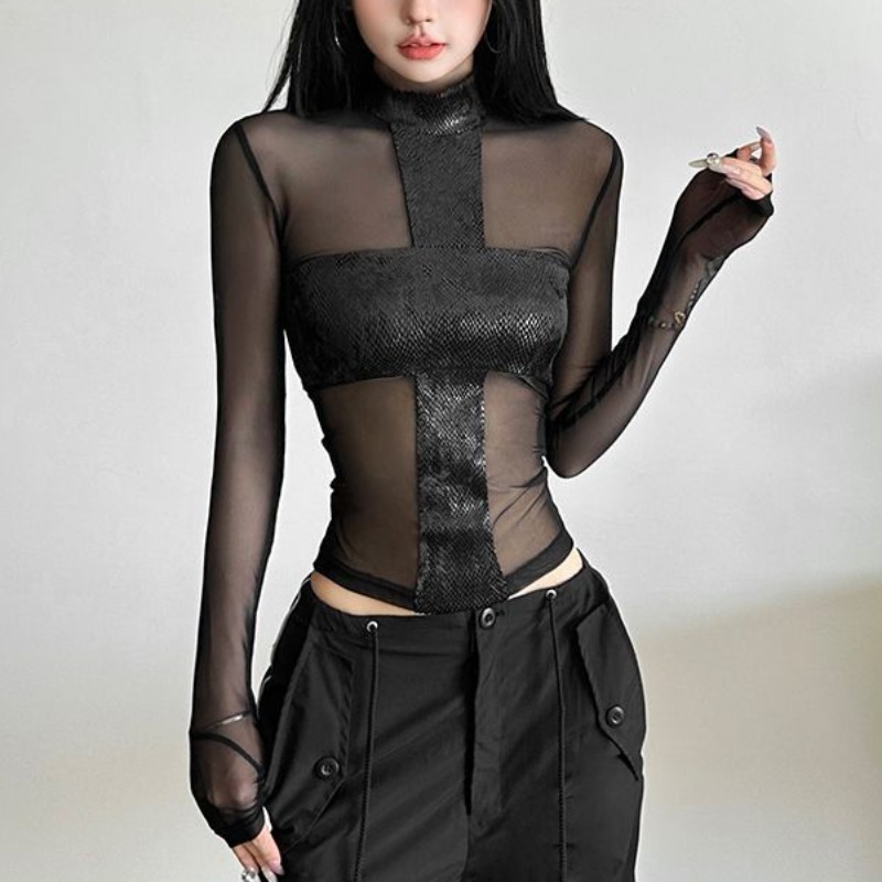 American Style Mesh Long Sleev - огляд і ціна Blouse Off Shoulder