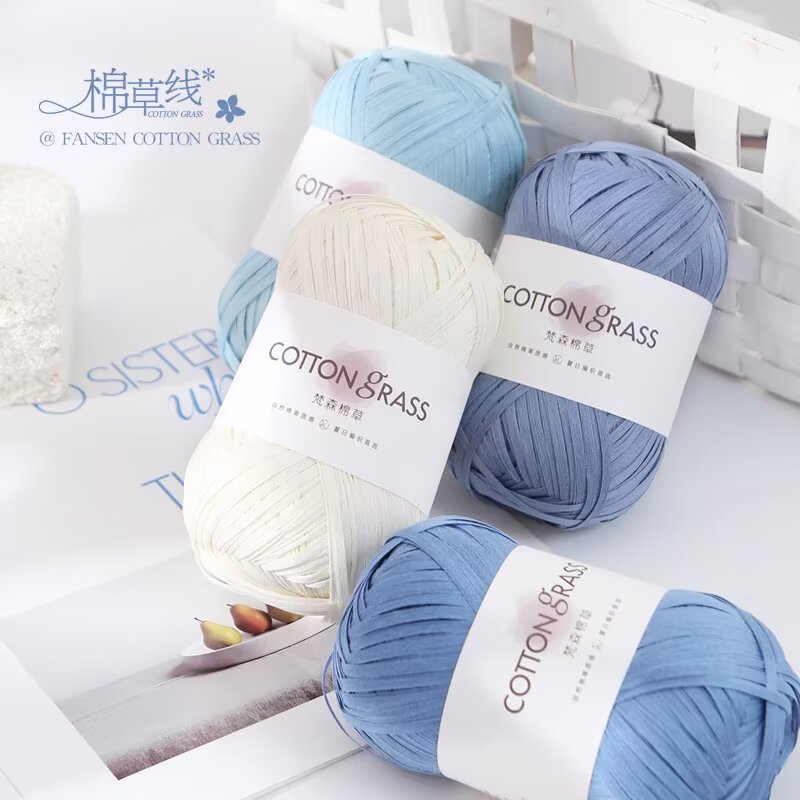 50g Cotton Grass Yarn Raffia S - огляд і ціна Crochet Bag Raffia