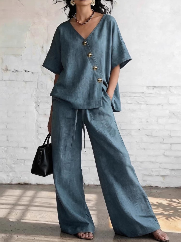 Casual Cotton Loose Pants Sets - огляд і ціна Linen Pant Wide