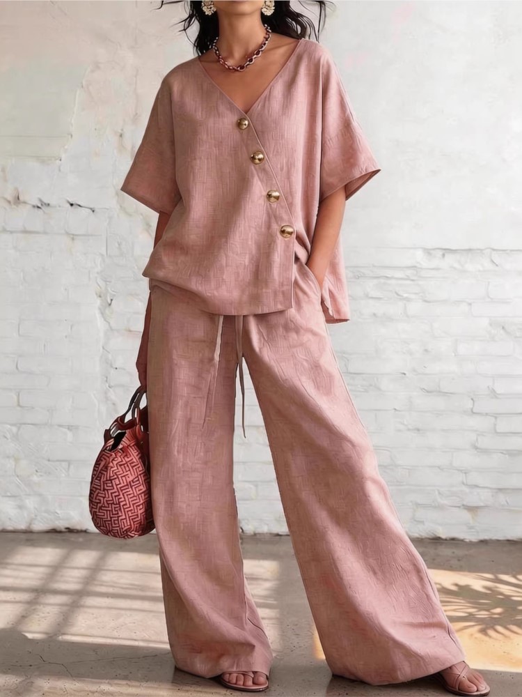 Casual Cotton Loose Pants Sets - огляд і ціна Linen Pant Wide
