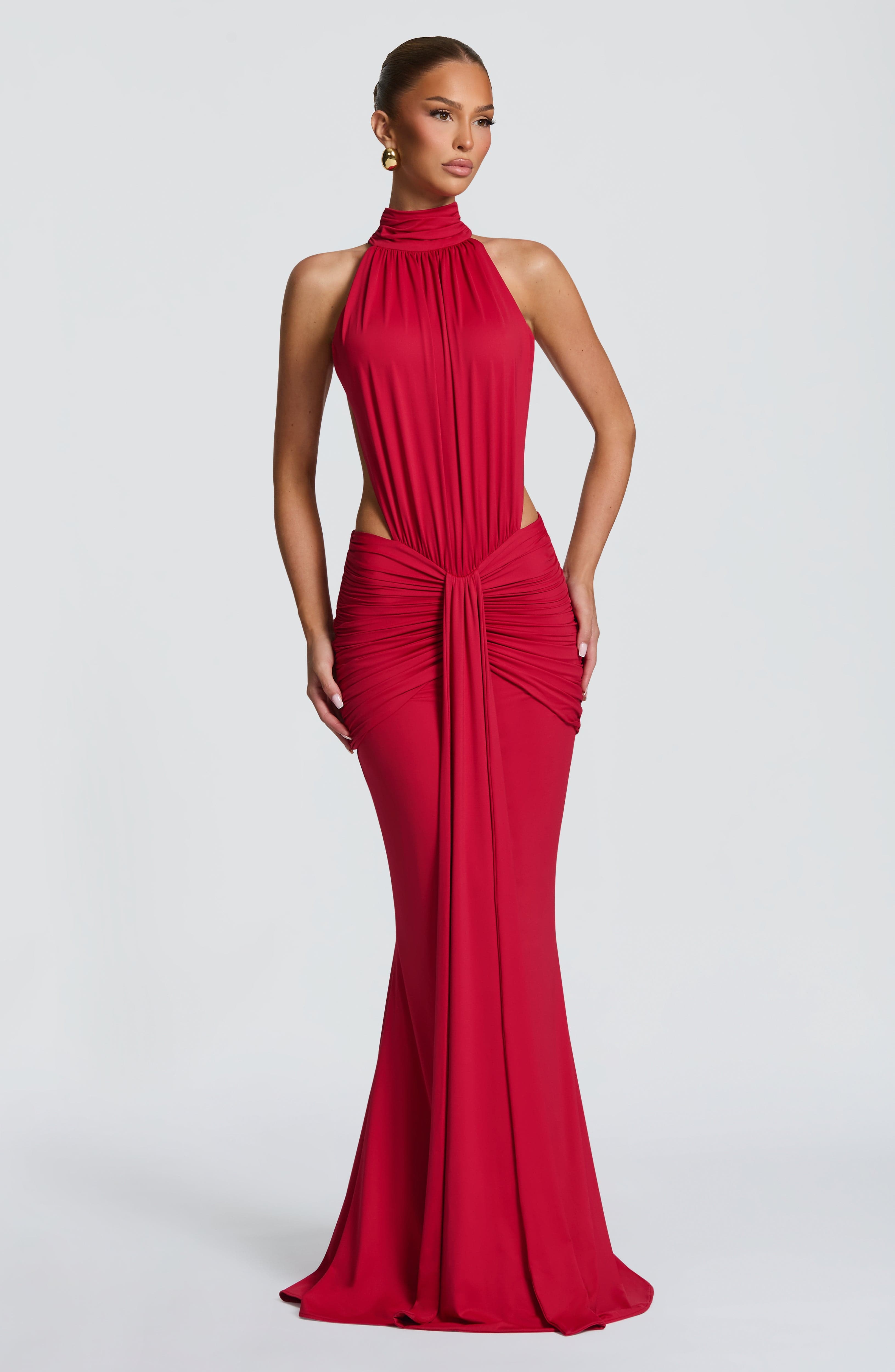 Halter High Neck Cutout Waist  - огляд і ціна Maxi Dress Halter