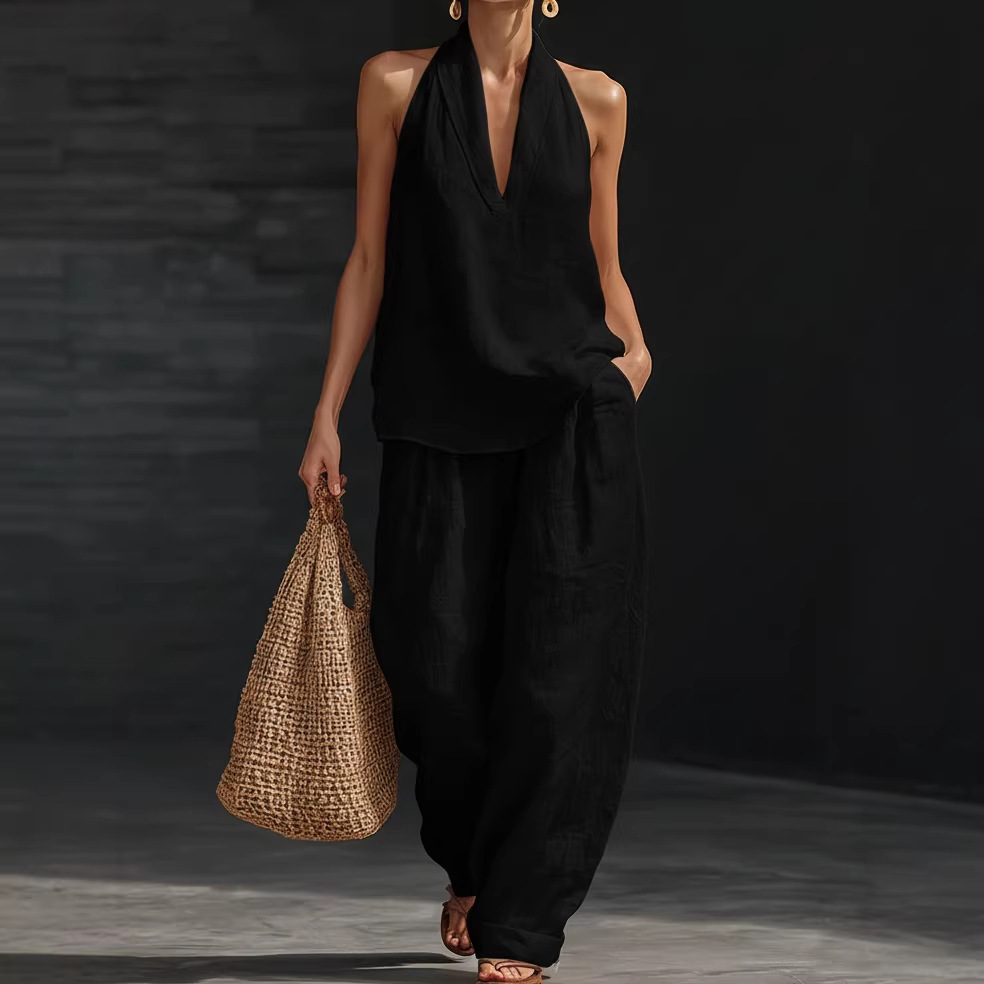Summer Retro Solid Cotton Line - огляд і ціна Linen Pant Wide