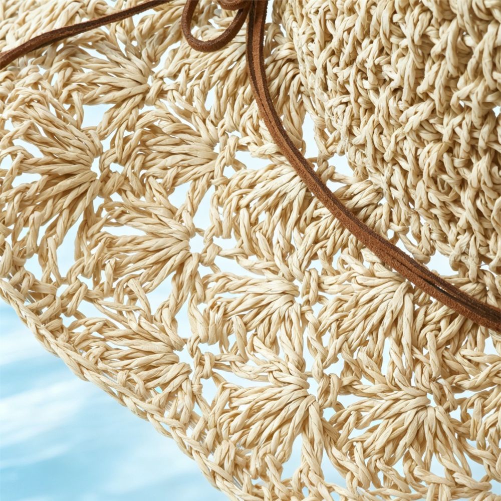Handwoven Crochet Straw Hat Wi - огляд і ціна Hat Floppy Wide