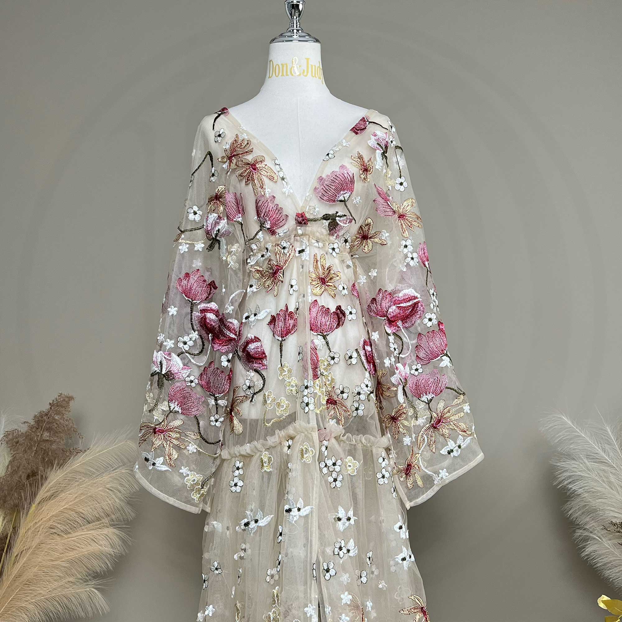 Don&Judy Butterfly Appliqués a - огляд і ціна Kimono Sheer Floral