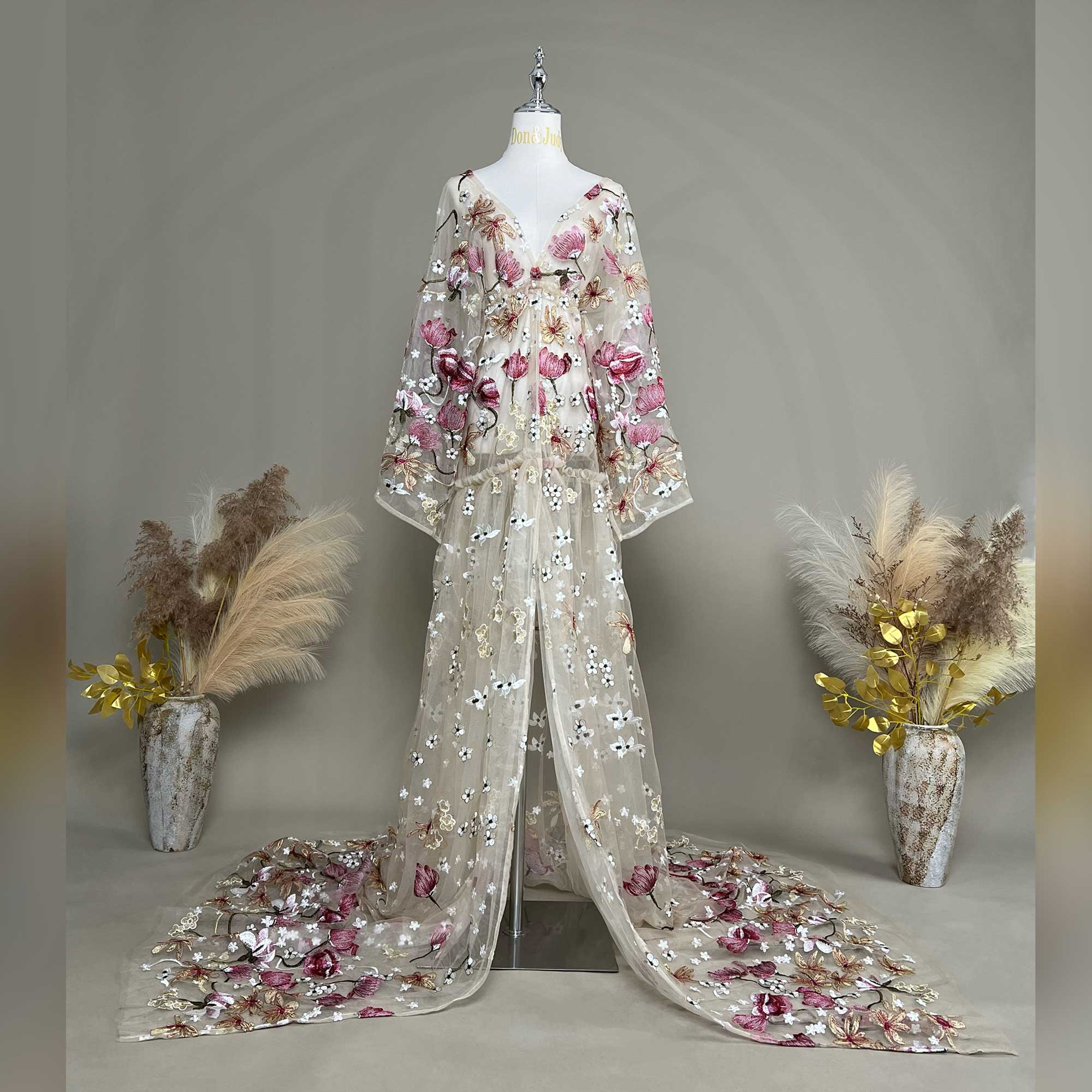 Don&Judy Butterfly Appliqués a - огляд і ціна Kimono Sheer Floral