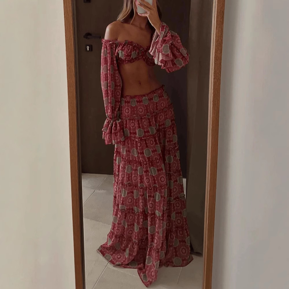 Vintage Print Skirt Two Piece  - огляд і ціна Romper Floral Print