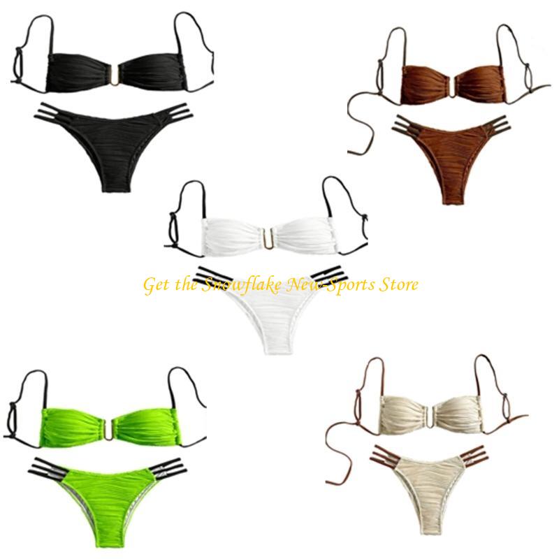 E56D Women Bandeau Swimsuit Se - огляд і ціна Swimsuit Bikini Ruched