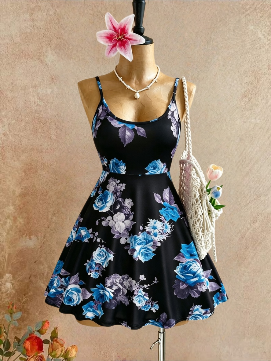 Plus Size Women Spaghetti Stra - огляд і ціна Romper Floral Print