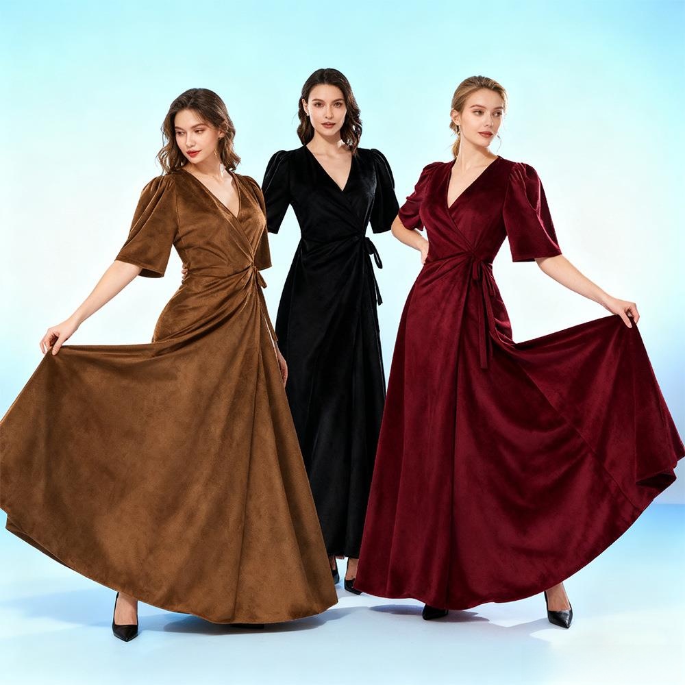 Ladies Long V-Neck Wrap Slim P - огляд і ціна Linen Dress Wrap
