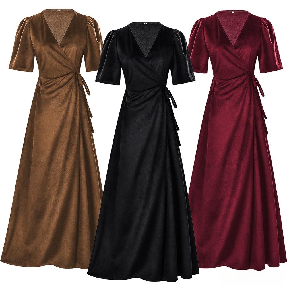 Ladies Long V-Neck Wrap Slim P - огляд і ціна Linen Dress Wrap
