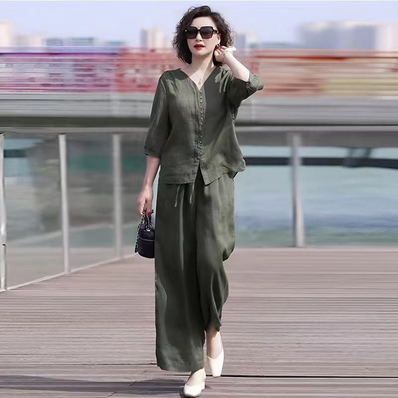 Cotton and Linen Women's Set 2 - огляд і ціна Linen Pant Wide
