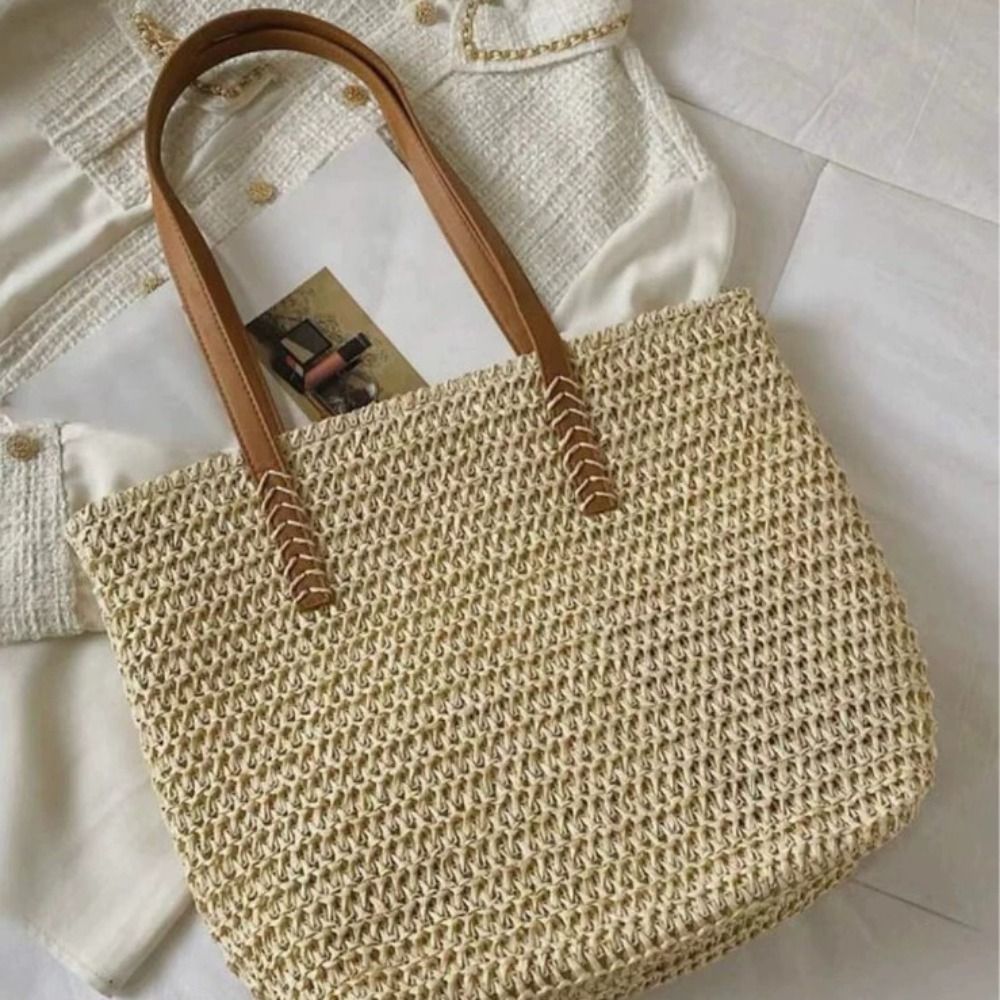 Cute Solid Color Weave Straw T - огляд і ціна Tote Bag Beach