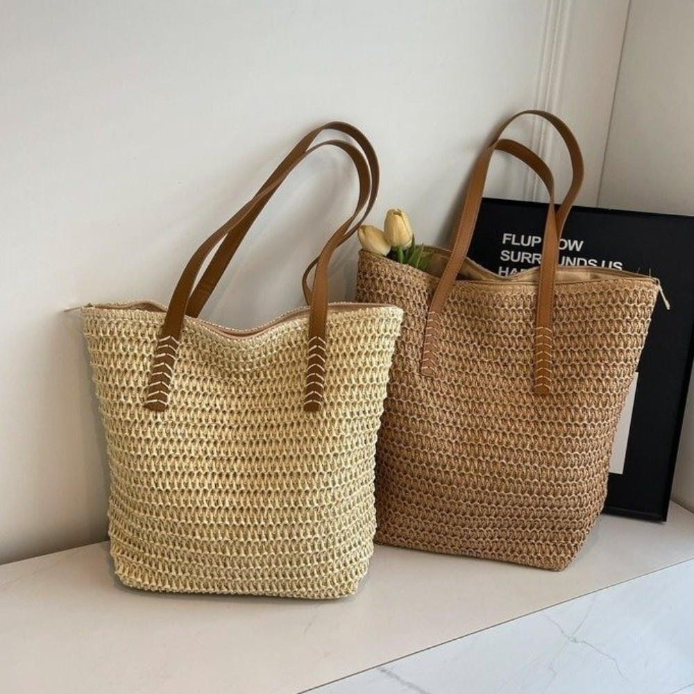 Cute Solid Color Weave Straw T - огляд і ціна Tote Bag Beach