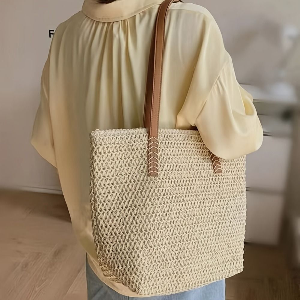 Cute Solid Color Weave Straw T - огляд і ціна Tote Bag Beach