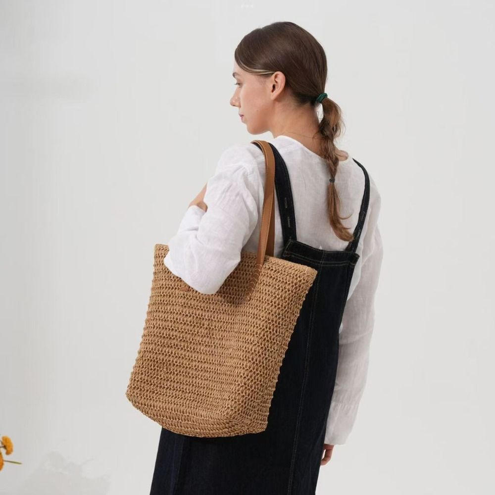 Cute Solid Color Weave Straw T - огляд і ціна Tote Bag Beach