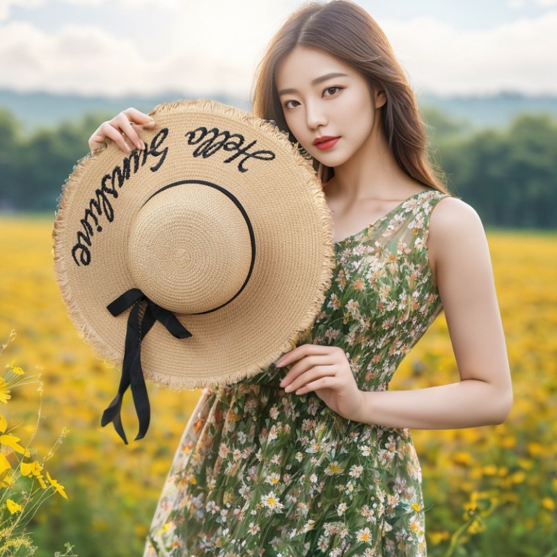 1pc Summer Floppy Beach Hats f - огляд і ціна Hat Floppy Wide