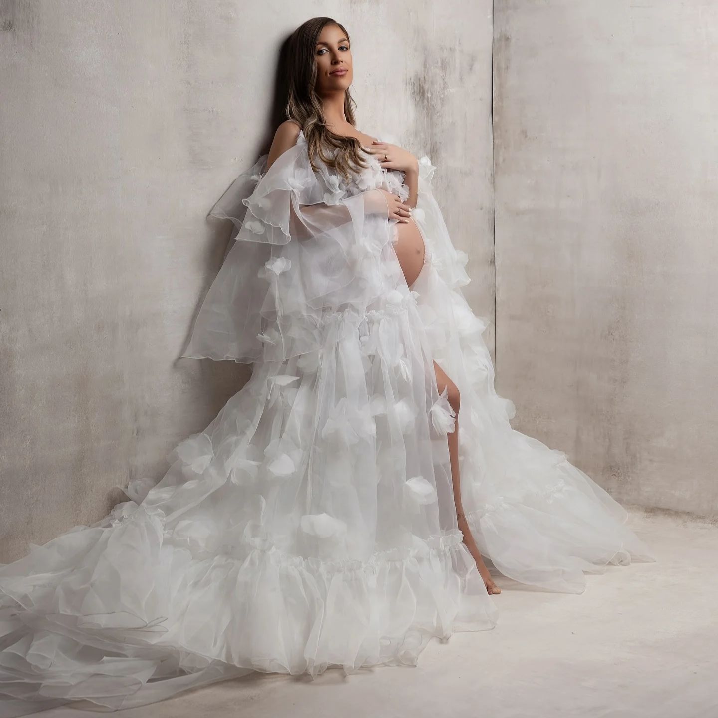 White Floral Tulle Bridal Wrap - огляд і ціна Kimono Sheer Floral