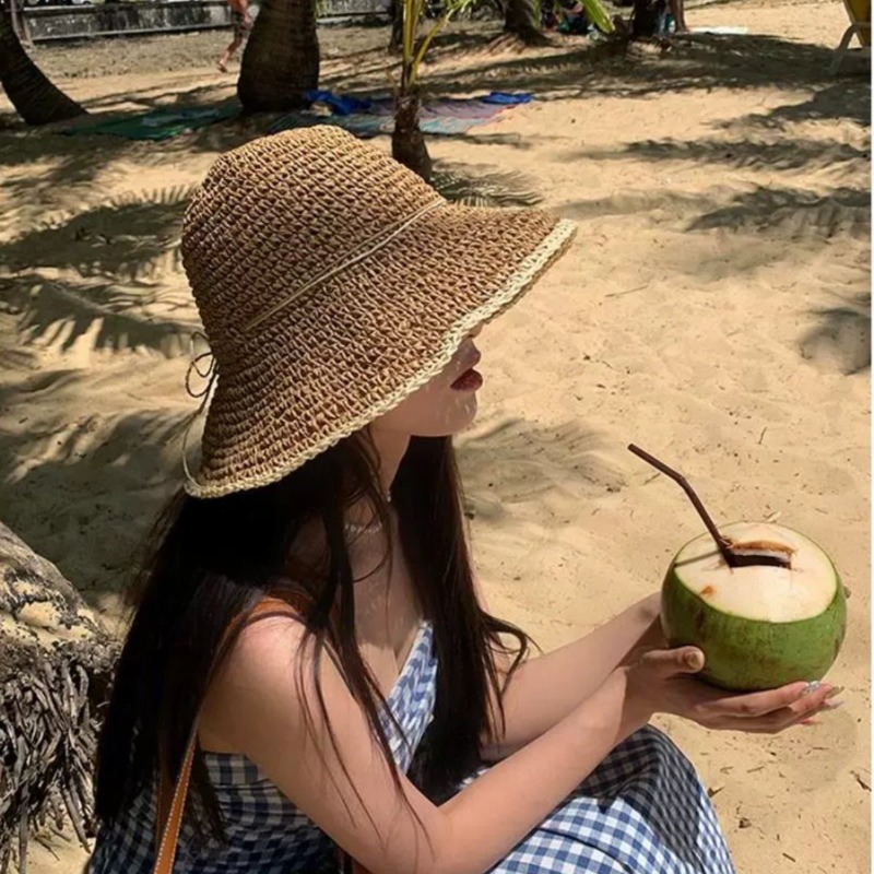1pc Women's Summer Beach Straw - огляд і ціна Hat Floppy Wide