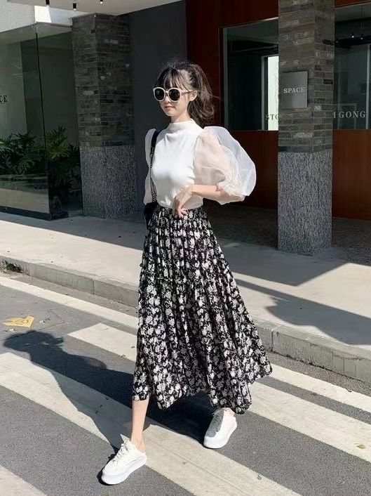 Floral Print A-Line Midi Skirt - огляд і ціна Midi Skirt Floral