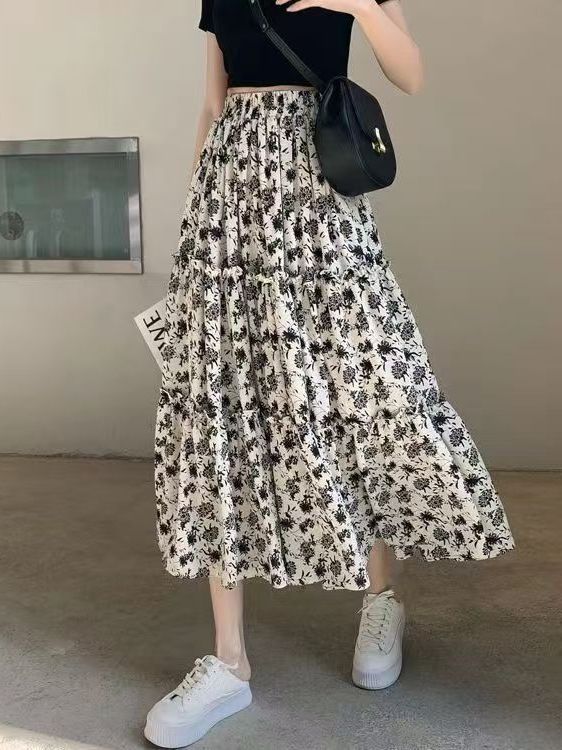 Floral Print A-Line Midi Skirt - огляд і ціна Midi Skirt Floral